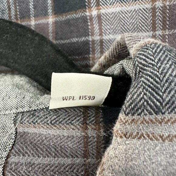 Weatherproof Vintage Mens Gray/Brown Plaid Button-Down Long Sleeve Shirt Size L - Picture 9 of 10